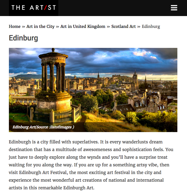 The Artist: Edinburgh Art And Design Highlights